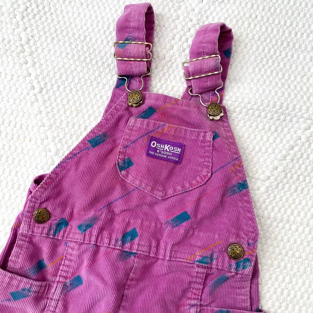 Vintage‎ Osh Kosh Vestbak One-Piece Overall Pink Corduroy Kid's Girl's Size 2T